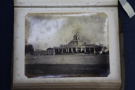 A late 19th century Anglo-Indian photograph album, album 14.75 x 11.5in.